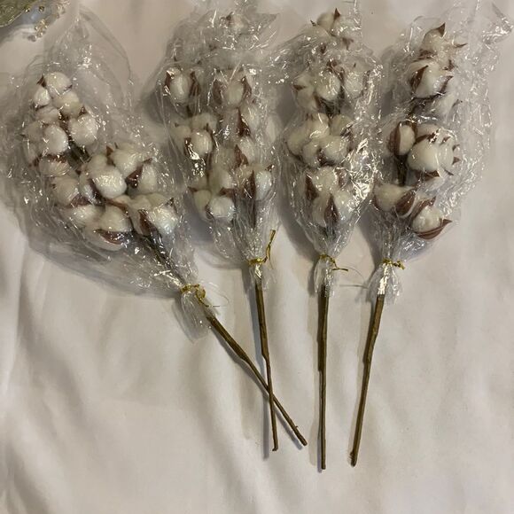 Cotton picks SET OF FOUR STEMS - Picture 1 of 2